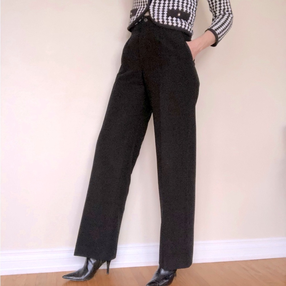 Vintage Valentino high waist wide leg menswear trousers - tailored for women